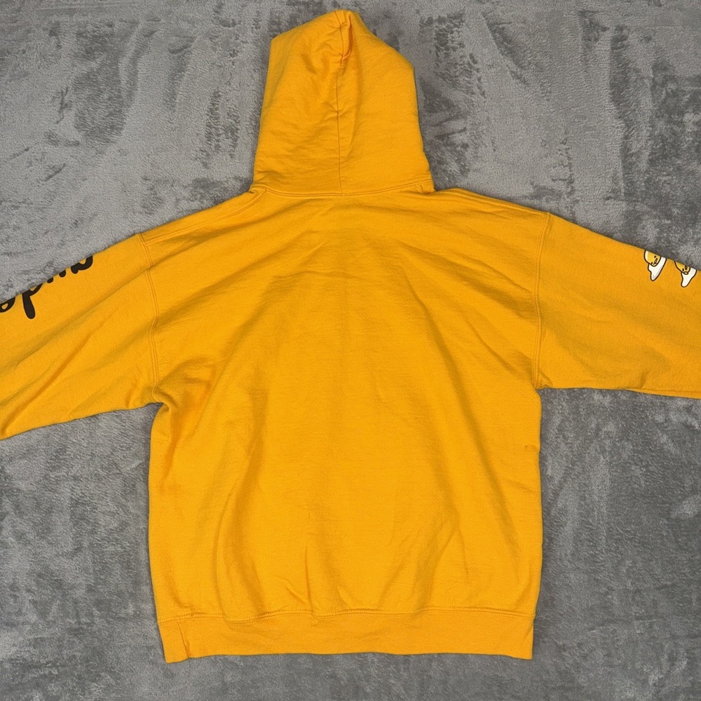 GUDETAMA Sanrio Yellow Pullover Hoodie Sweatshirt Size Large - Picture 5 of 5